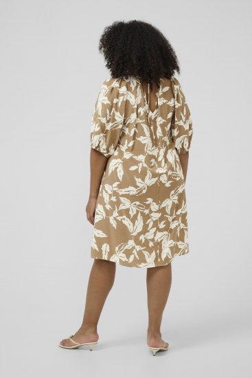 Kaffe Curve Marla Dress Oak Chalk Leaf - Robes midi - 