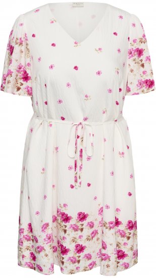 Kaffe Curve Rosa Mini Dress White Rose Border Flower - Robes mini - 