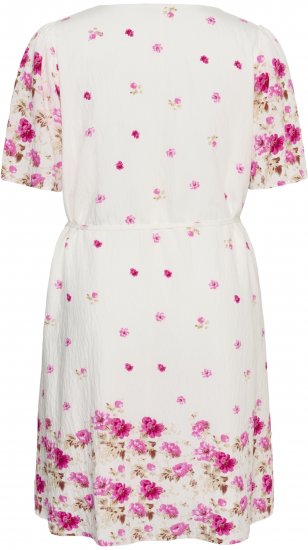 Kaffe Curve Rosa Mini Dress White Rose Border Flower - Robes mini - 