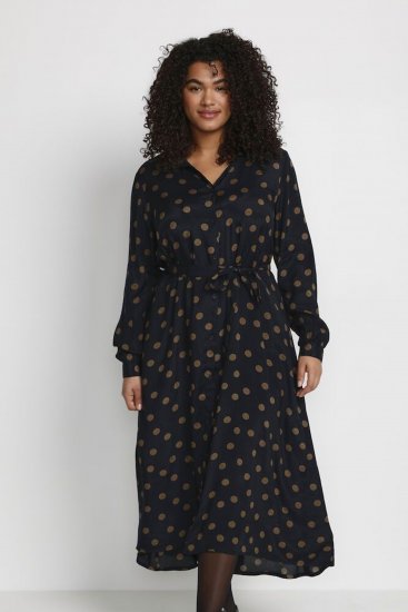 Kaffe Curve Olivia Robe Noir avec Mustang pois - Robes - 