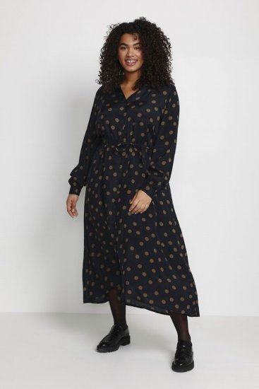 Kaffe Curve Olivia Robe Noir avec Mustang pois - Robes - 
