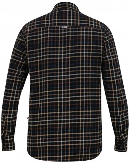 D555 Destin Checked Long Sleeve Shirt Black/Tan Check - Chemises à manches longues - 