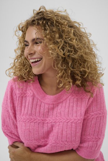 Kaffe Curve Minia Pullover Pink Power Melange - Pulls en maille - 