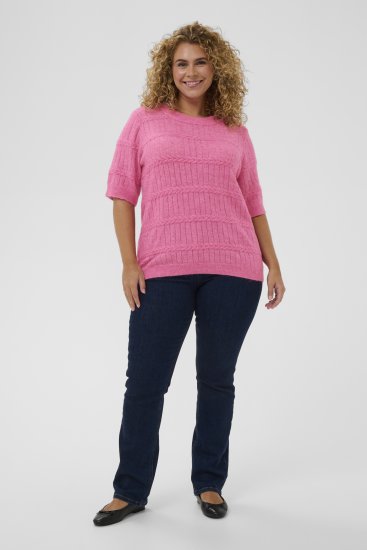Kaffe Curve Minia Pullover Pink Power Melange - Pulls en maille - 