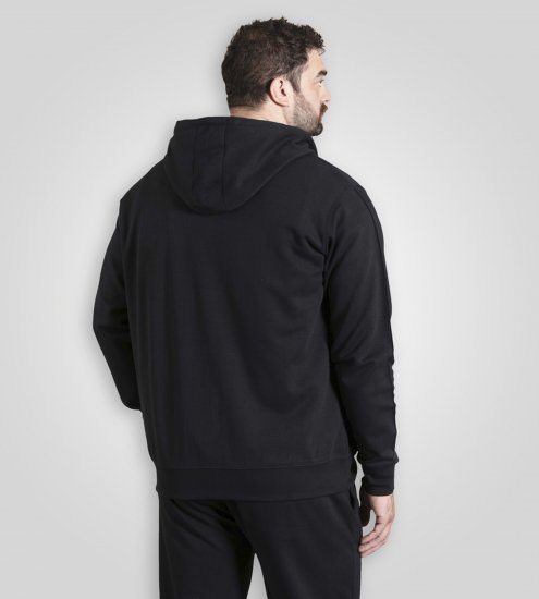 Duke Kenilworth Pin Tuck Sleeves Zip Through Hoodie Dark Navy - Sweatshirts & hoodies - Sweatshirts/Hoodies grande taille homme