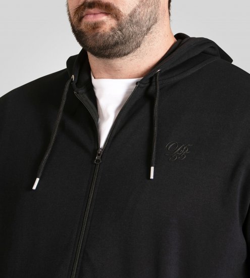 Duke Kenilworth Pin Tuck Sleeves Zip Through Hoodie Dark Navy - Sweatshirts & hoodies - Sweatshirts/Hoodies grande taille homme