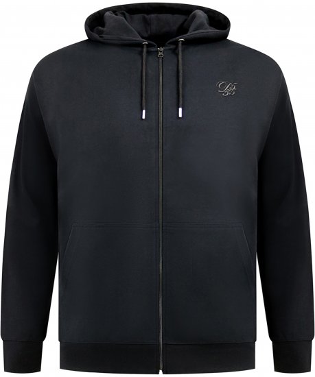 Duke Kenilworth Pin Tuck Sleeves Zip Through Hoodie Dark Navy - Sweatshirts & hoodies - Sweatshirts/Hoodies grande taille homme