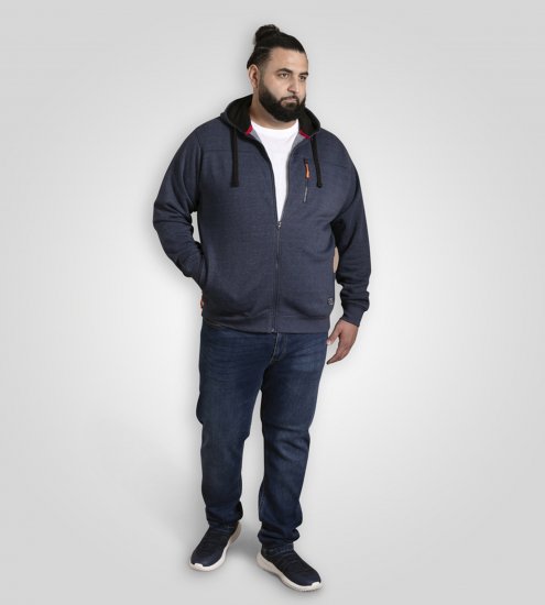 D555 Mansfield Hoodie with Zipper Navy - Sweatshirts & hoodies - Sweatshirts/Hoodies grande taille homme