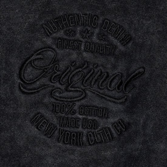 Kam Jeans 7082 Garment DYE with Zipper Hoodie Black - Sweatshirts & hoodies - Sweatshirts/Hoodies grande taille homme