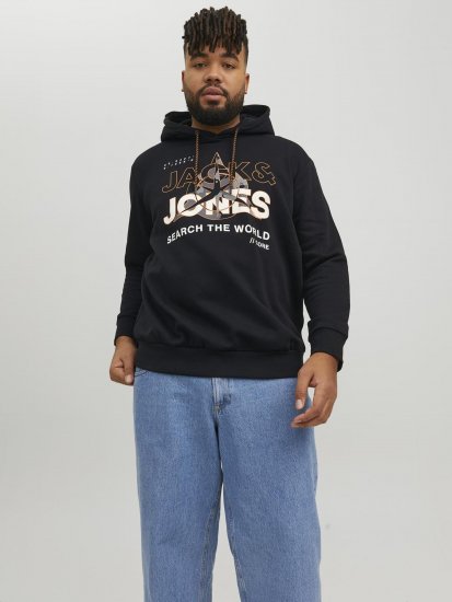 Jack & Jones Hunt Hoodie Black - Sweatshirts & hoodies - Sweatshirts/Hoodies grande taille homme