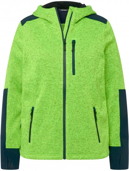Ulla Popken Contrast Inserts Sweater Knit Hoodie Light Green - Sweatshirts & hoodies - 