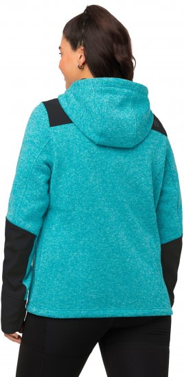 Ulla Popken Contrast Inserts Sweater Knit Hoodie Aquamarine - Sweatshirts & hoodies - 