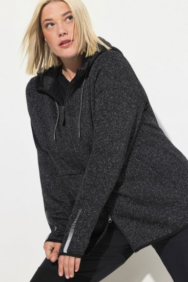 Ulla Popken Sweater Knit Fleece Hoodie Black - Sweatshirts & hoodies - Sweats, Hoodies & Maille Douillets