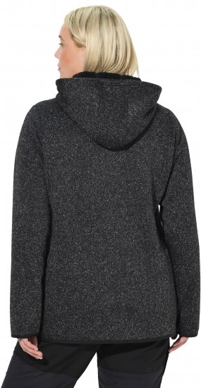 Ulla Popken Sweater Knit Fleece Hoodie Black - Sweatshirts & hoodies - 