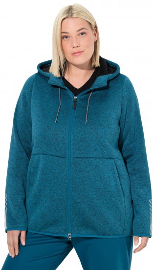 Ulla Popken Sweater Knit Fleece Hoodie Dark Petrol - Sweatshirts & hoodies - 
