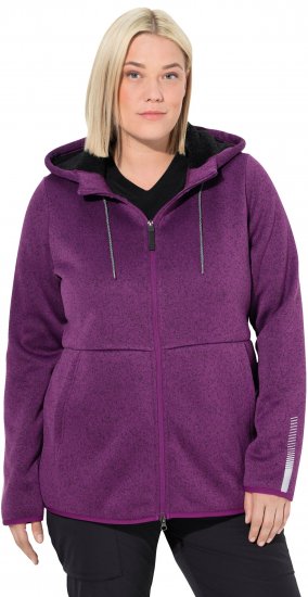 Ulla Popken Sweater Knit Fleece Hoodie Aubergine - Sweatshirts & hoodies - 