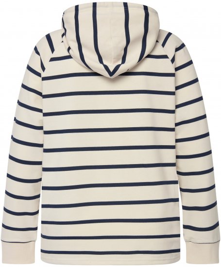 Ulla Popken Stripe Print Loungewear Hoodie Chalk - Sweatshirts & hoodies - 