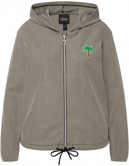 Ulla Popken Drawstring Hem Zip-Up Hoodie Grey - Sweatshirts & hoodies - 