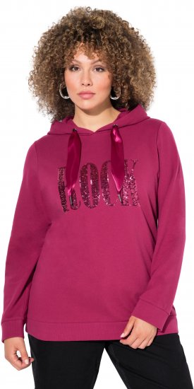 Ulla Popken Rock Sequined Hoodie Ruby - Sweatshirts & hoodies - 
