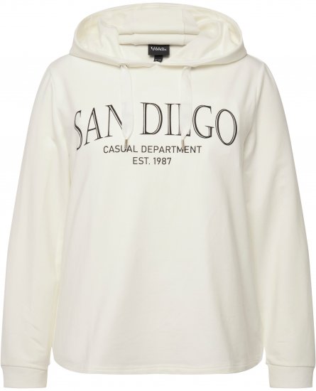 Ulla Popken City Name Graphic Hoodie Off-White - Sweatshirts & hoodies - 
