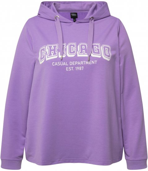 Ulla Popken City Name Graphic Hoodie Light Purple - Sweatshirts & hoodies - 