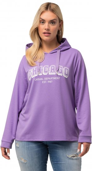 Ulla Popken City Name Graphic Hoodie Light Purple - Sweatshirts & hoodies - 