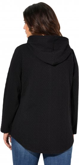 Ulla Popken Cable Knit Long Sleeve Hoodie Black - Sweatshirts & hoodies - 