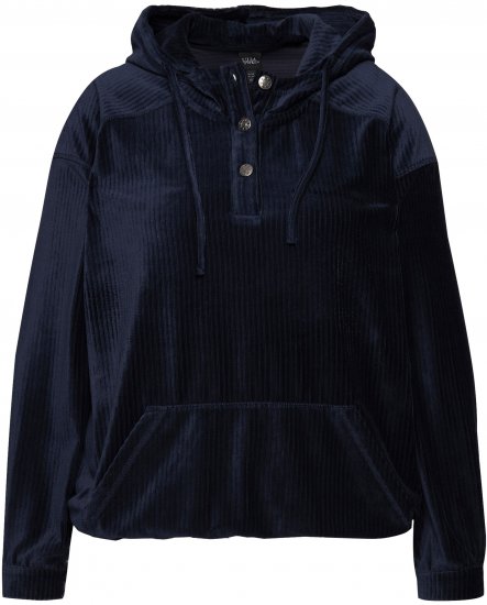 Ulla Popken Corduroy Hoodie Navy - Sweatshirts & hoodies - 