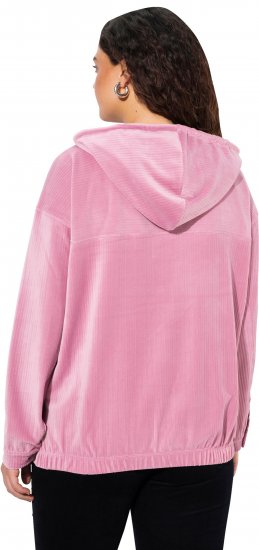 Ulla Popken Corduroy Hoodie Raspberry - Sweatshirts & hoodies - 
