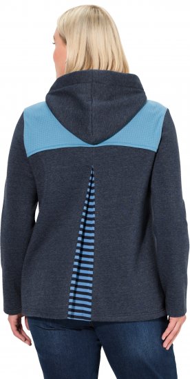 Ulla Popken Waffle Pique Contrast Color Hoodie Navy - Sweatshirts & hoodies - 