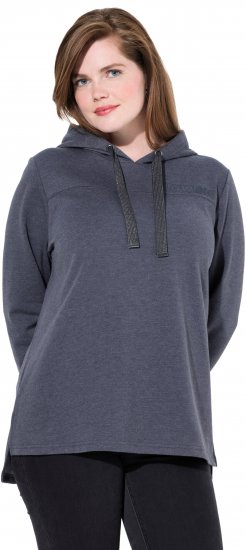Ulla Popken Lettering GLOWING Hoodie Asphalt Grey - T-shirts imprimés pour femme - 