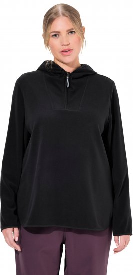 Ulla Popken Fleece Sweatshirt Hoodie Black - Sweatshirts & hoodies - 