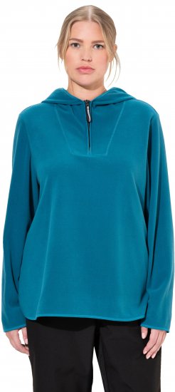 Ulla Popken Fleece Sweatshirt Hoodie Dark Petrol - Sweatshirts & hoodies - 