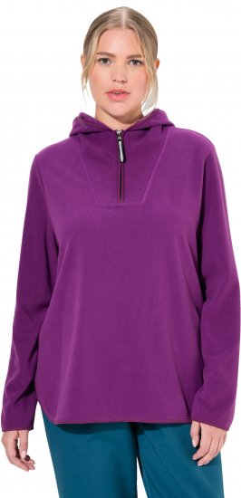 Ulla Popken Fleece Sweatshirt Hoodie Aubergine - Sweatshirts & hoodies - 