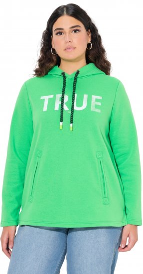 Ulla Popken TRUE Lettering Hoodie Mint Green - Sweatshirts & hoodies - 