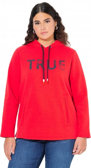 Ulla Popken TRUE Lettering Hoodie Neon Red - Sweatshirts & hoodies - 