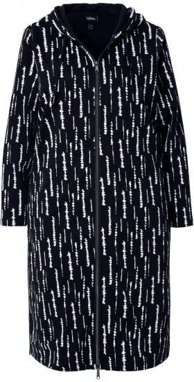 Ulla Popken Graphic Hooded Sweatshirt Dress Black - Sweatshirts & hoodies - 