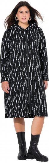 Ulla Popken Graphic Hooded Sweatshirt Dress Black - Sweatshirts & hoodies - 