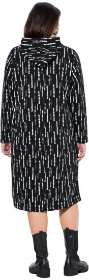 Ulla Popken Graphic Hooded Sweatshirt Dress Black - Sweatshirts & hoodies - 