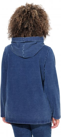 Ulla Popken Perfect Flow Embroidered Hoodie Indigo Denim - Sweatshirts & hoodies - 