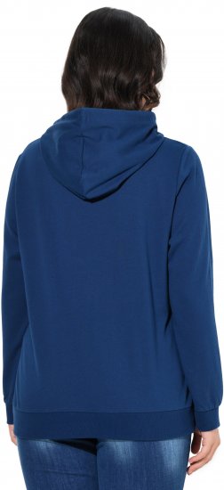 Ulla Popken Applique Lettering Hooded Sweatshirt Dark Blue - Sweatshirts & hoodies - 