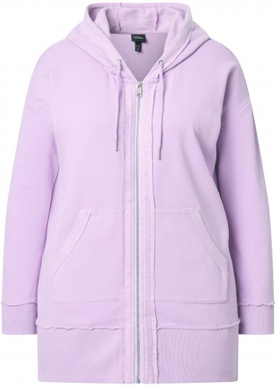 Ulla Popken Decorative Seam Zip-Up Hoodie Lavender - Sweatshirts & hoodies - 