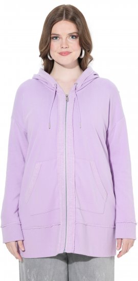 Ulla Popken Decorative Seam Zip-Up Hoodie Lavender - Sweatshirts & hoodies - 