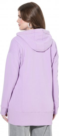 Ulla Popken Decorative Seam Zip-Up Hoodie Lavender - Sweatshirts & hoodies - 