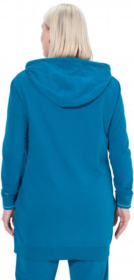Ulla Popken Contrast Piping Zip-Up Hoodie Smoke Blue - Sweatshirts & hoodies - 