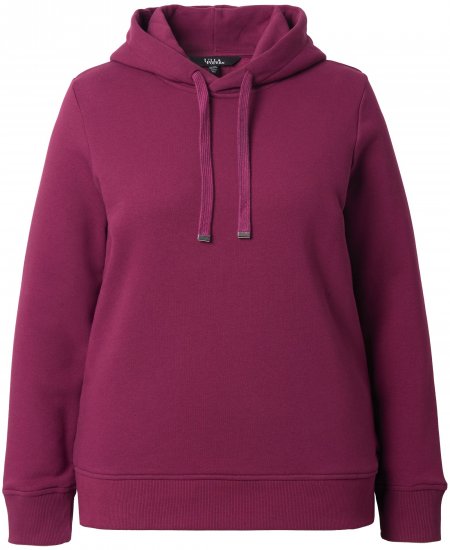Ulla Popken Relaxed Fit Long Sleeve Hoodie Dark Berry - Sweatshirts & hoodies - 