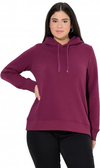 Ulla Popken Relaxed Fit Long Sleeve Hoodie Dark Berry - Sweatshirts & hoodies - 
