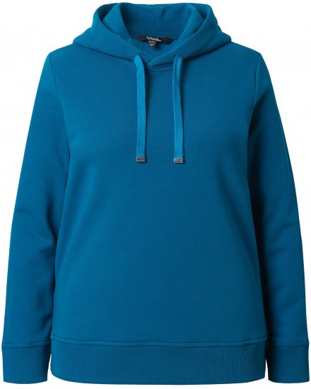 Ulla Popken Relaxed Fit Long Sleeve Hoodie Cerulean - Sweatshirts & hoodies - 