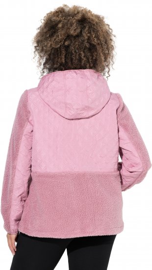 Ulla Popken Mixed Texture Hoodie Wildberry - Sweatshirts & hoodies - 