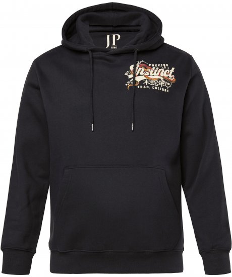 JP1880 Hoodie Breast Print Instinct Black - Sweatshirts & hoodies - Sweatshirts/Hoodies grande taille homme